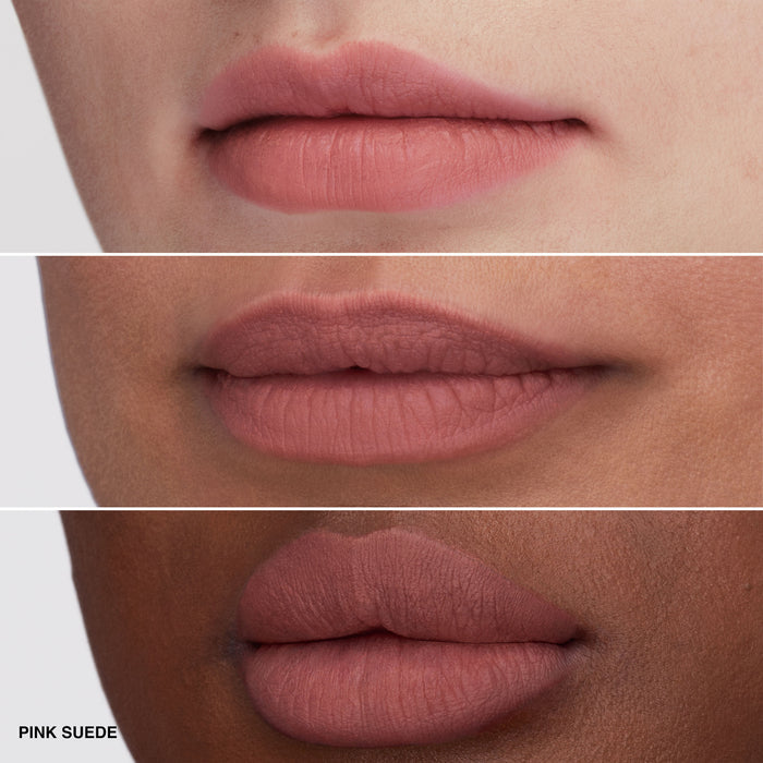 Model image of Bobbi Brown Luxe Cashmere Matte Lipstick variant: Pink Suede