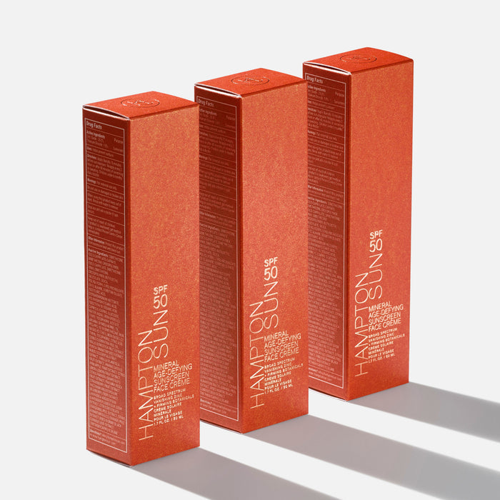 Image of the Hampton Sun Mineral Age Defying Face Crème SPF 50 box