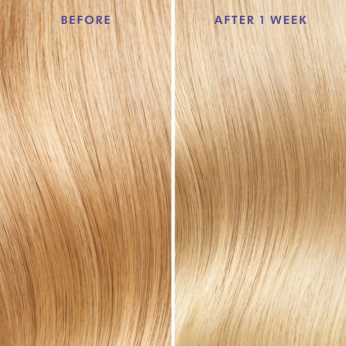 Before and after results of using Moroccanoil Moroccanoil Treatment Purple