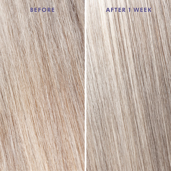 Before and after results of using Moroccanoil Moroccanoil Treatment Purple