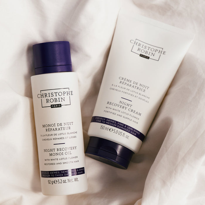 Lifestyle image of Christophe Robin Night Recovery Cream With White Lotus Flower