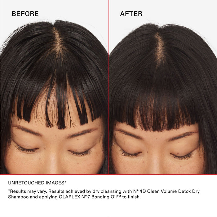Before and after results of using Olaplex No. 4D Clean Volume Weightless Oil-Absorption Detox Dry Shampoo variant: 6.3 oz