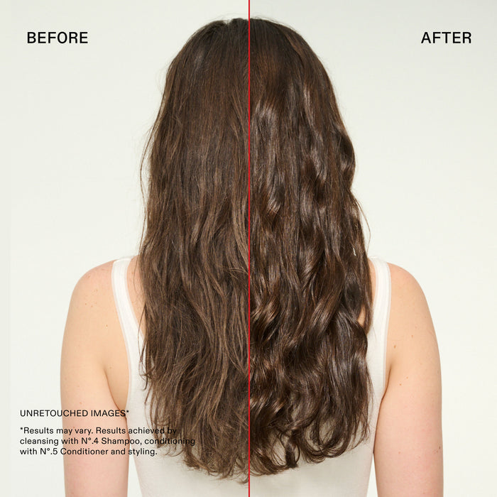 Before and after results of using Olaplex No.4 Bond Maintenance Hair Strengthening Shampoo