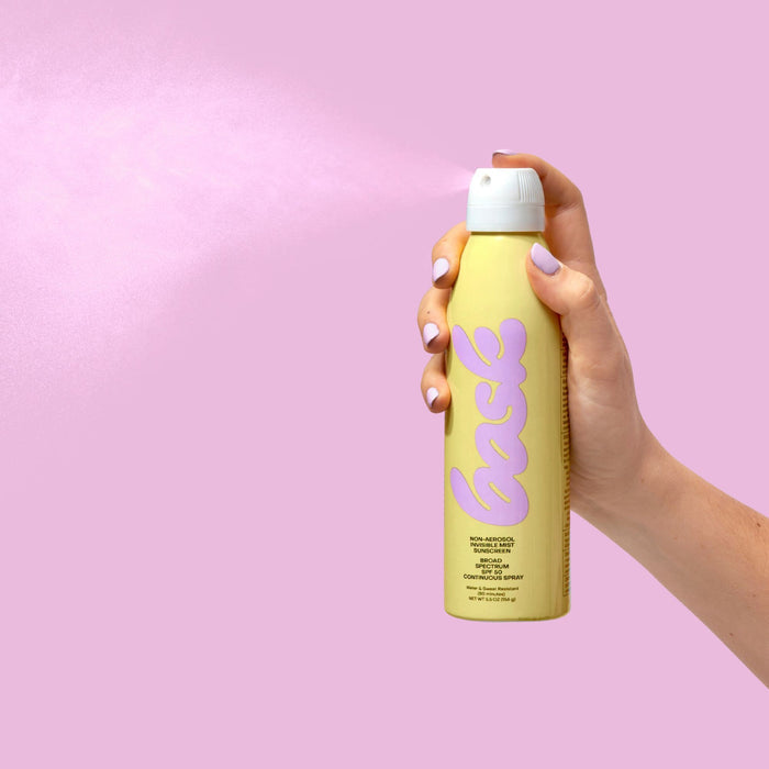 Swatch image of  Bask Non-Aerosol Spray SPF 50 variant: Default Title