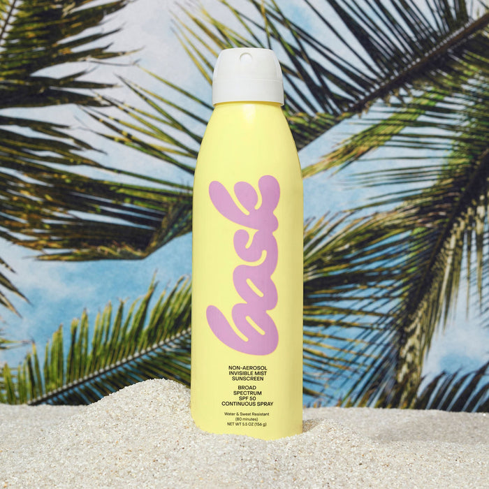 Lifestyle image of  Bask Non-Aerosol Spray SPF 50 variant: Default Title