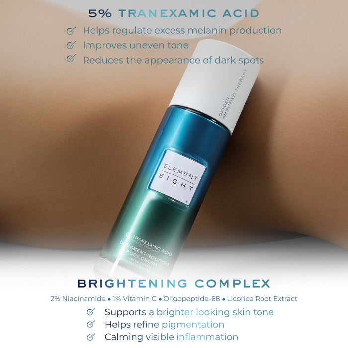 Lifestyle image of Element Eight O2 Tranexamic Acid Depigment Nourish Body Cream