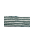 Green and white striped reusable headband on white background for ecommerce display
