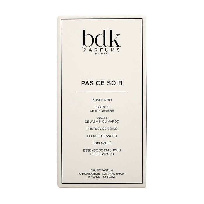 Image of the BDK Parfums Pas Ce Soir Eau de Parfum box