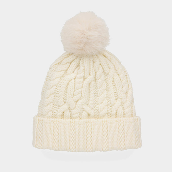 Pom Pom Cable Beanie