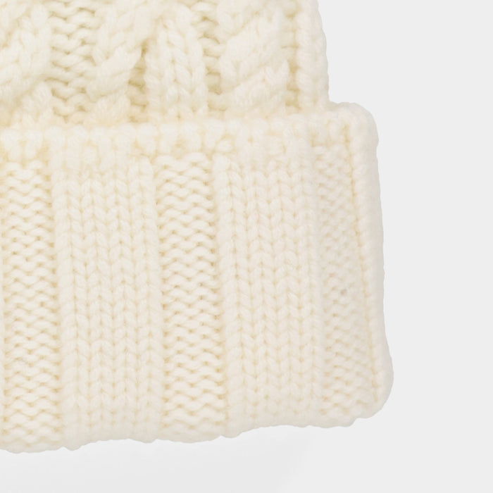 Pom Pom Cable Beanie