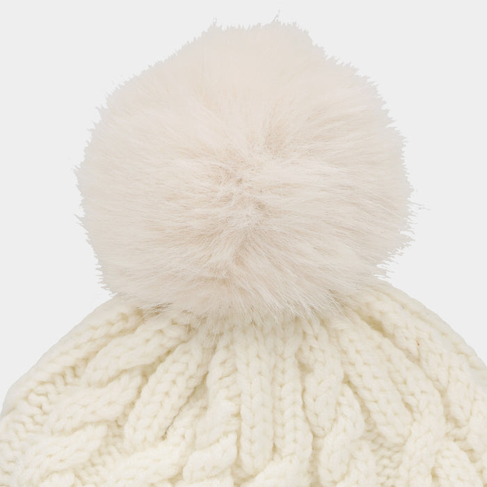 Pom Pom Cable Beanie