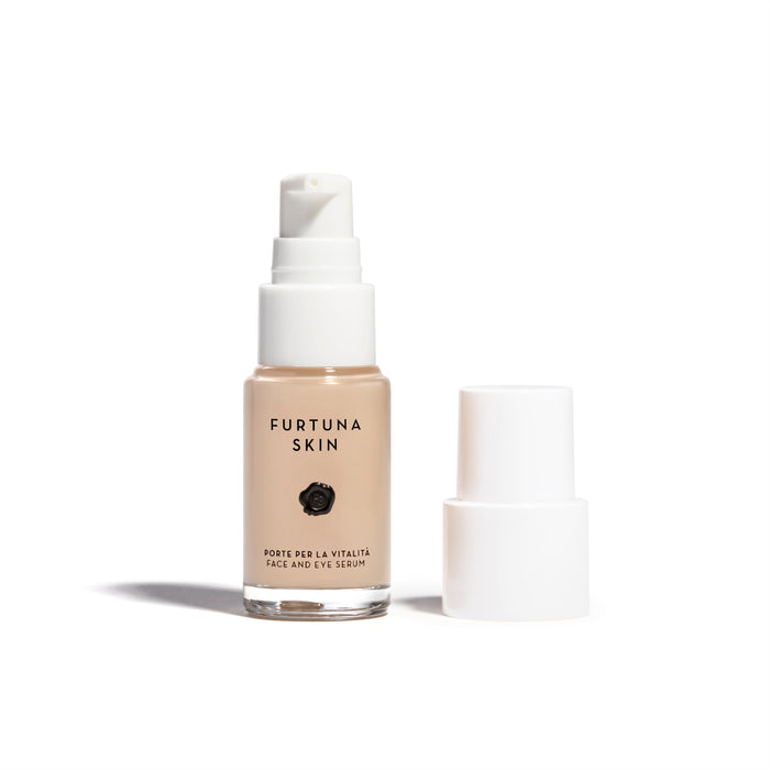 Image of an open Furtuna Skin Porte Per La Vitalita Face and Eye Serum variant: 0.5 oz
