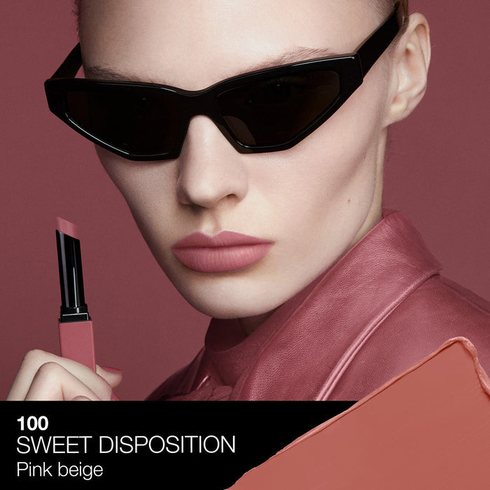 Model image of Nars Powermatte Lipstick variant: Sweet Disposition 100