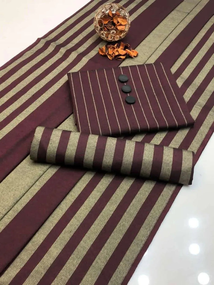 Premium Maroon Sussi Marina 3-Piece Unstitched Suit | Winter Daily Wear