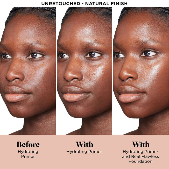 Before and after results of using Laura Mercier Pure Canvas Primer Hydrating variant: 1 oz