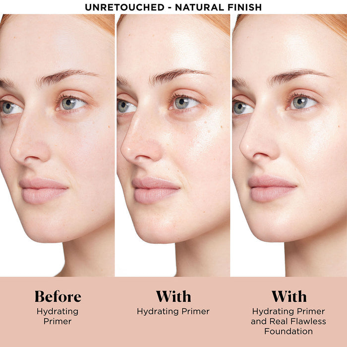 Before and after results of using Laura Mercier Pure Canvas Primer Hydrating variant: 1 oz