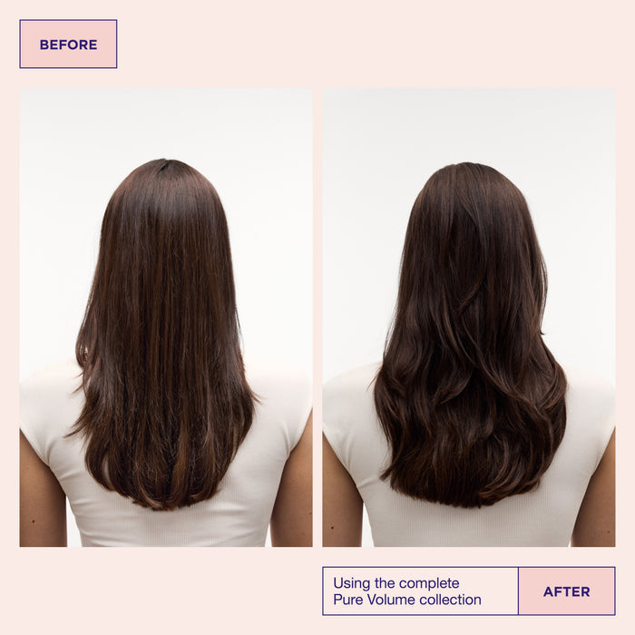 Before and after results of using Maria Nila Pure Volume Mousse