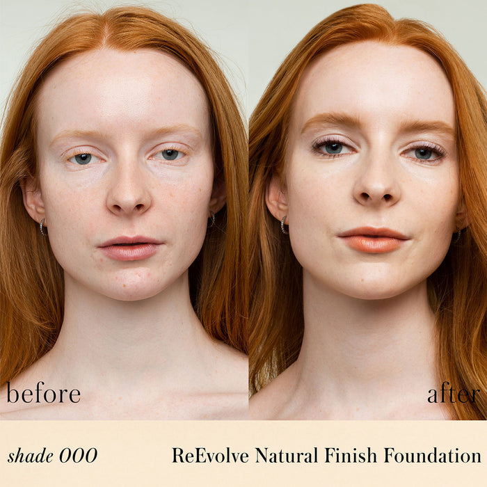 Before and after results of using RMS Beauty ReEvolve Natural Finish Liquid Foundation variant: 000