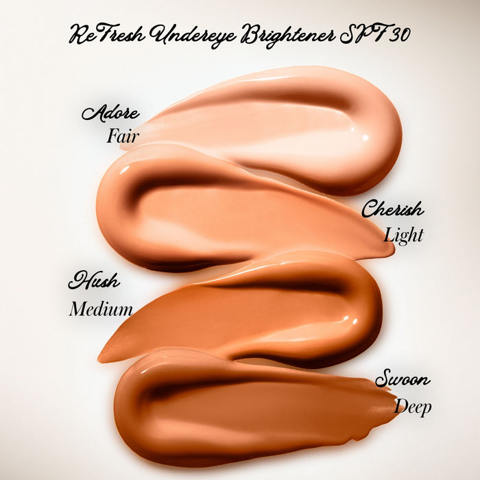 A shade comparison of RMS Beauty ReFresh Eye Brightener Broad Spectrum SPF 30 variant: Adore
