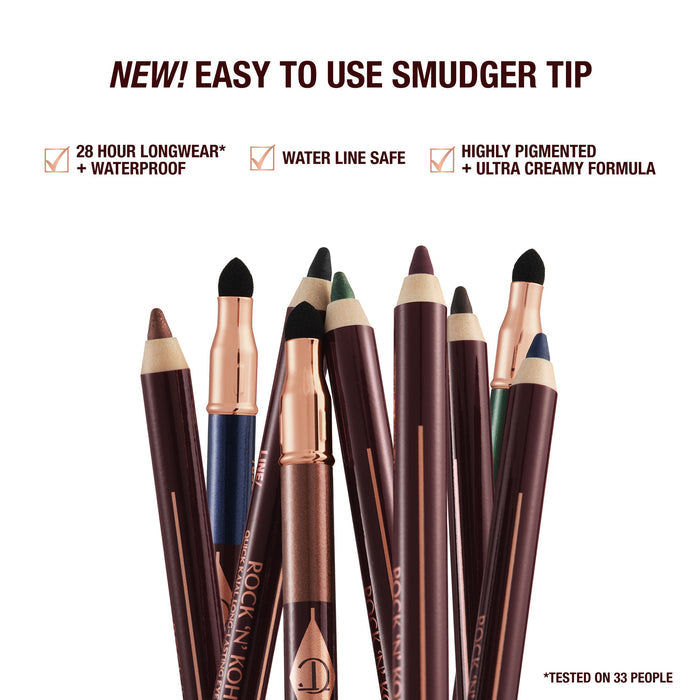 An arm swatch of Charlotte Tilbury Rock N Kohl Eyeliner variant: Barbarella Brown