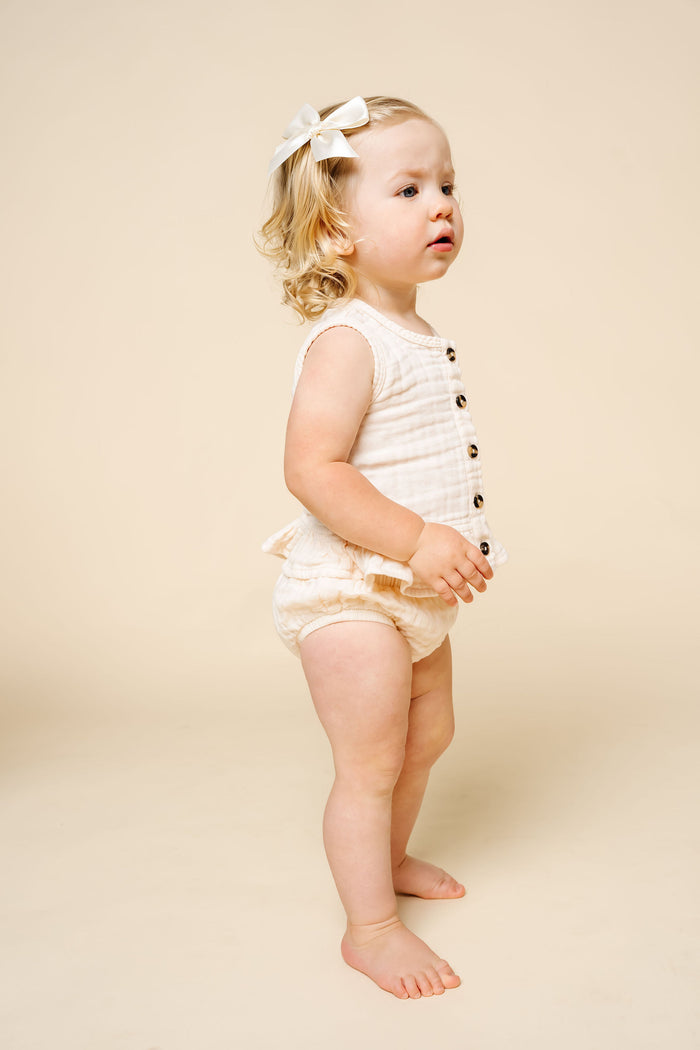 Ruffle Tank + Bloomer Set - Cream