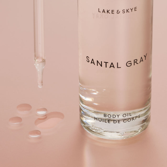 Lifestyle image of Lake & Skye Santal Gray Body Oil