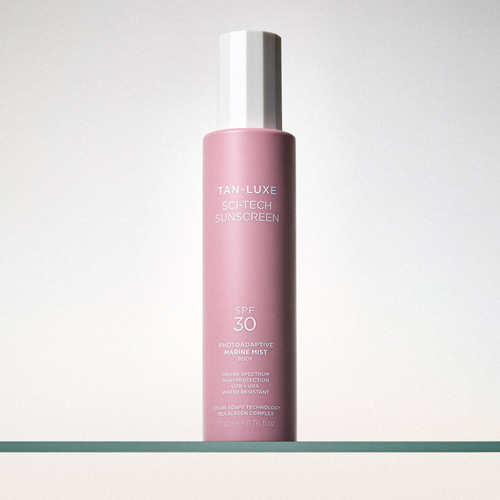 Lifestyle image of Tan-Luxe Sci-Tech Photoadaptive Marine Body Mist SPF 30