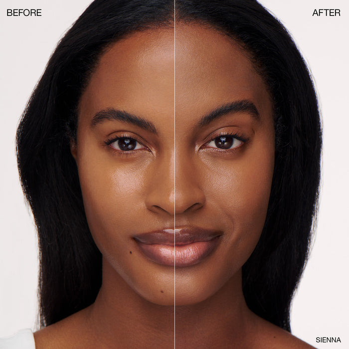 Before and after results of using Ogee Sculpted Skin-Perfecting Powder Refill variant: Sienna