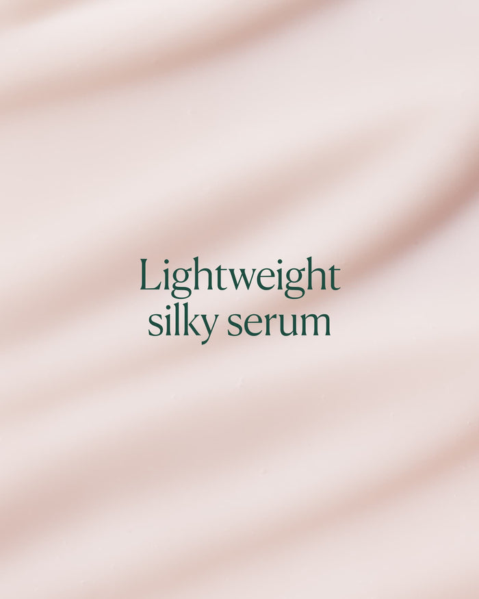 Lightweight silky serum texture highlighting smooth, fast-absorbing exfoliating formula