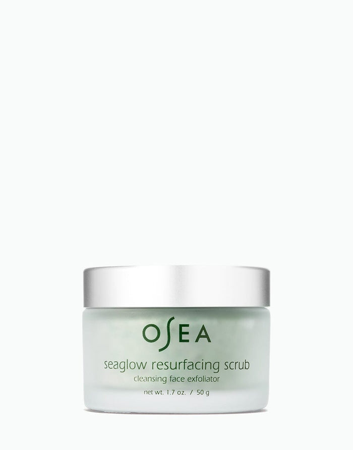 OSEA Seaglow Resurfacing Scrub 1.7 oz jar on white background for ecommerce display