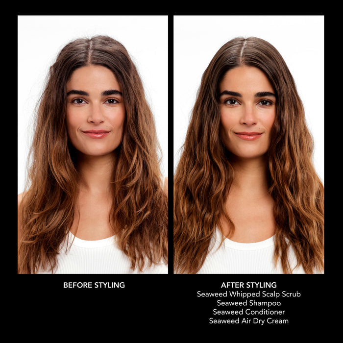 Before and after results of using Bumble and Bumble Seaweed Conditioner