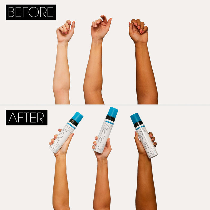 An arm swatch of St. Tropez Self Tan Classic Kit