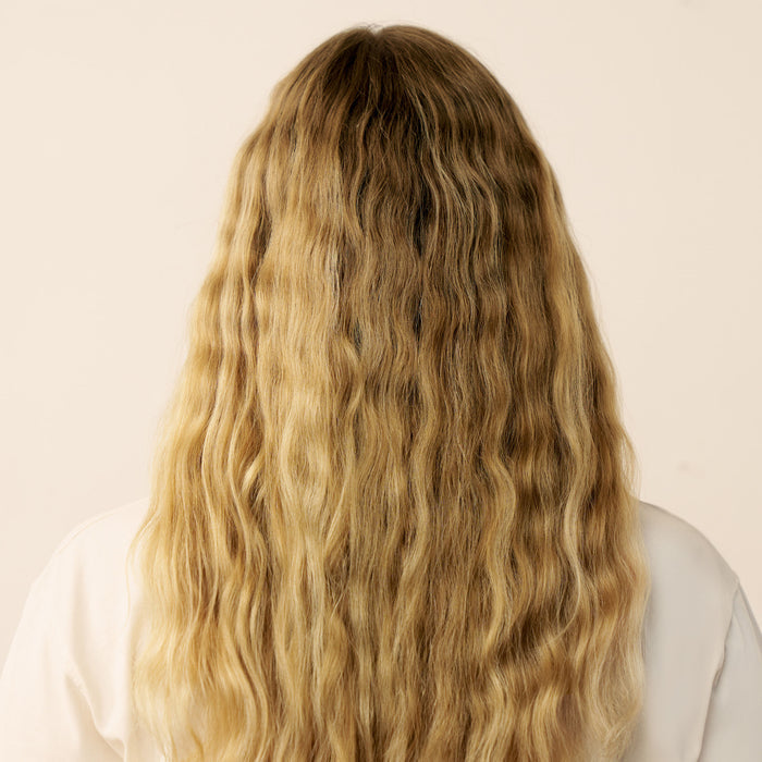 Before and after results of using Christophe Robin Shade Variation Mask Baby Blonde