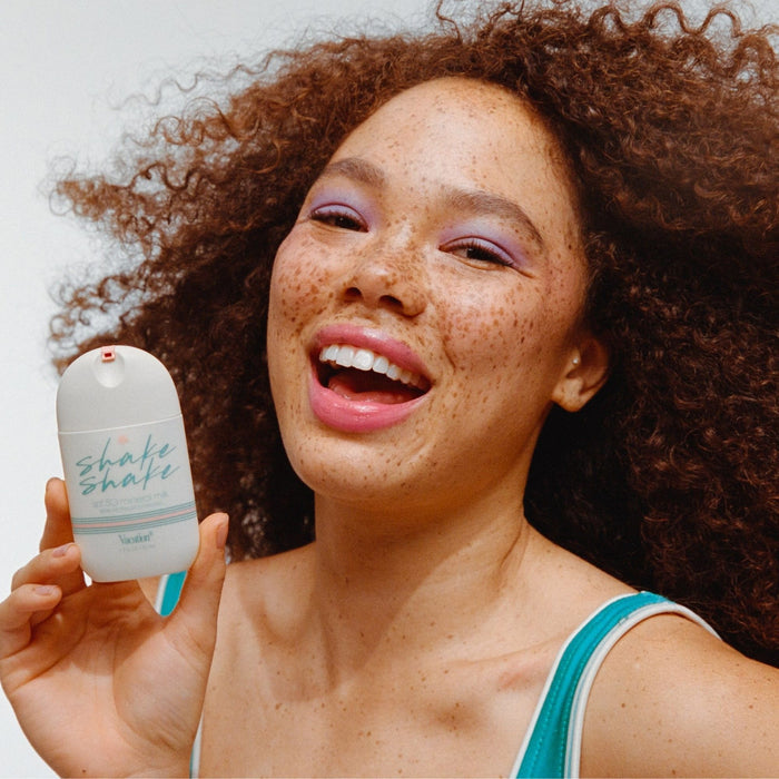 Lifestyle image of Vacation Shake Shake Mineral Milk Sunscreen SPF 50