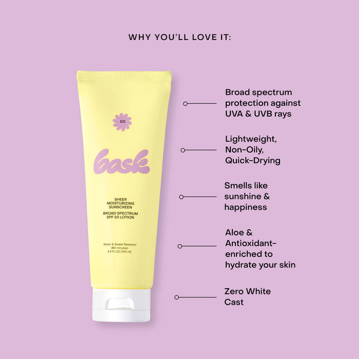 Swatch image of Bask Suncare Sheer Moisturizing Lotion SPF 50 variant: Default Title