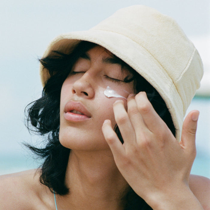 Model image of Bask Suncare Sheer Moisturizing Lotion SPF 50 variant: Default Title