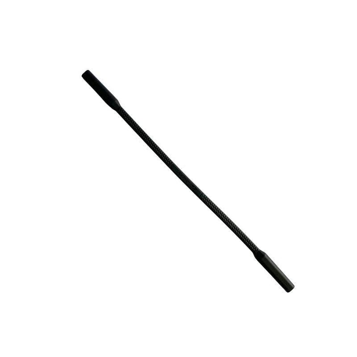 The Julbo Eyewear Silicone Sunglasses Strap, featuring black flexible silicone and cylindrical ends, is displayed on a plain white background.