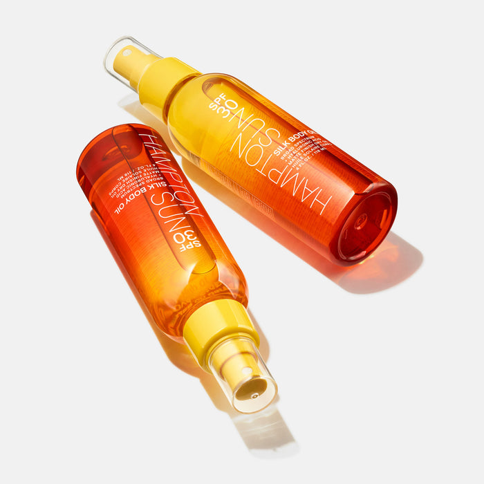 Image of a closed Hampton Sun Silk Body Oil SPF 30