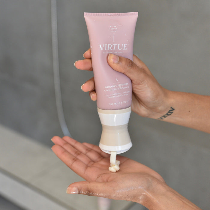 Lifestyle image of Virtue Smooth Conditioner variant: 2 fl oz (Travel)