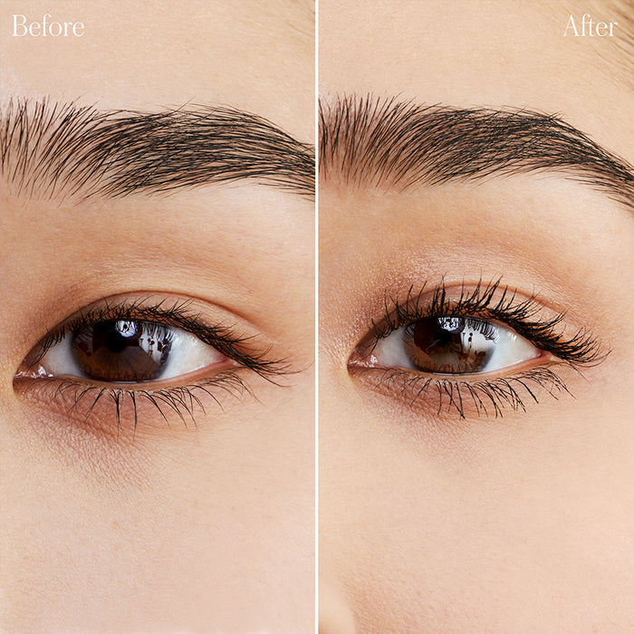 Before and after results of using RMS Beauty Straight Up Volumizing Peptide Mascara variant: Full Size