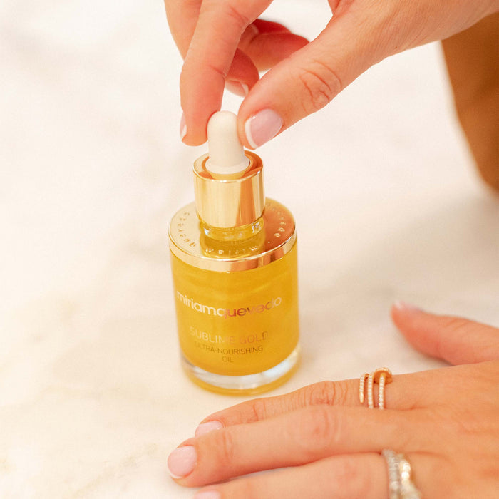 Lifestyle image of Miriam Quevedo Sublime Gold Ultra-Nourishing Oil