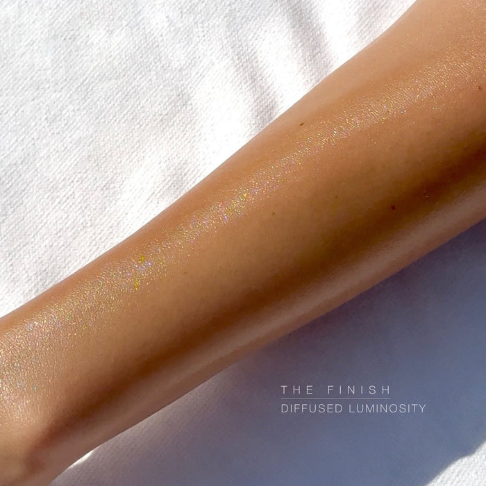An arm swatch of Hampton Sun Sun Glow Luminous Body Oil SPF 50