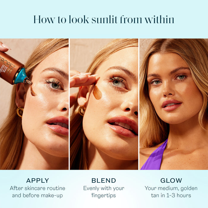 Image of a closed St. Tropez Sunlit Skin Bronzing Tint and Self Tan Face Serum