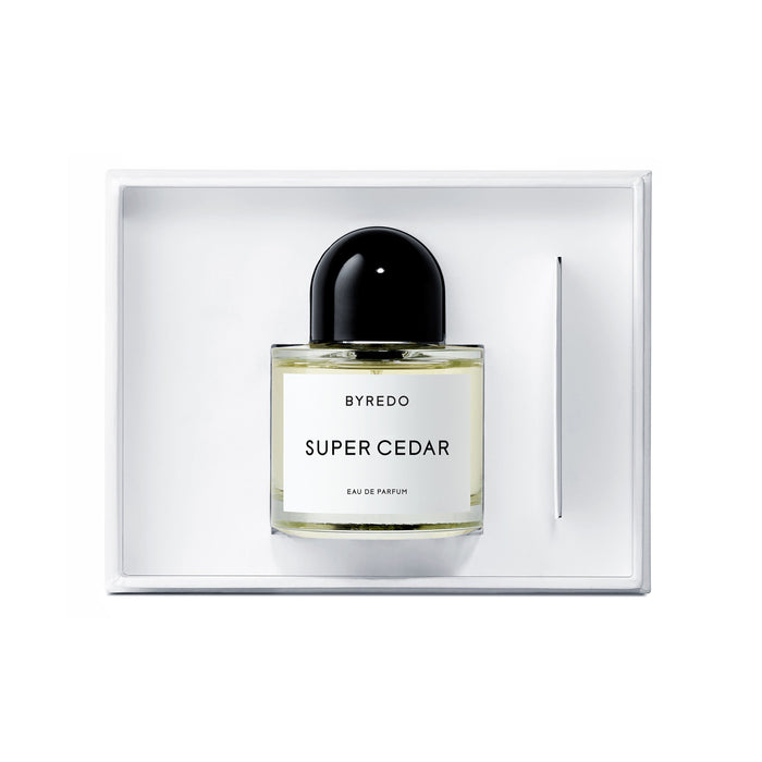 Image of an open Byredo Super Cedar Eau de Parfum variant: 3.4 fl oz