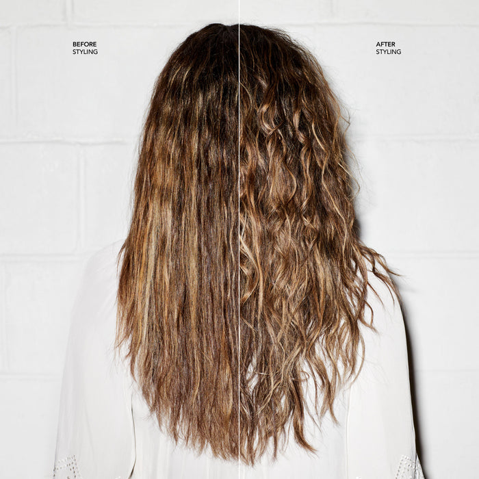 Before and after results of using Bumble and Bumble Surf Salt Spray