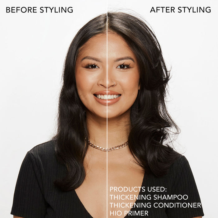 Before and after results of using Bumble and Bumble Thickening Volume Conditioner variant: 33.8 oz