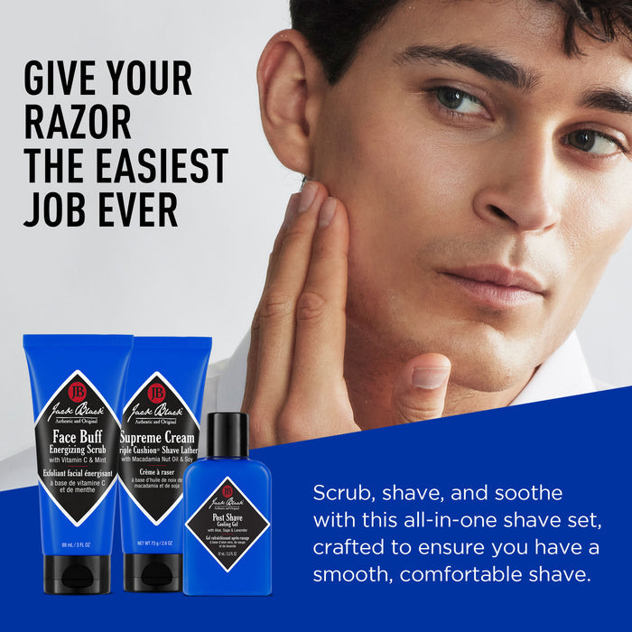 Model image of Jack Black Three You Need Shave Set variant: Default Title
