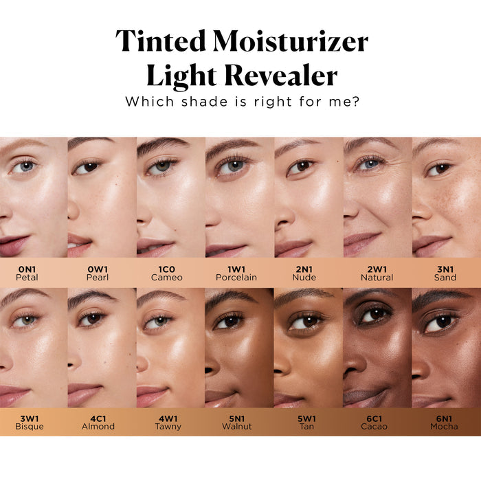 A shade comparison of Laura Mercier Tinted Moisturizer Light Revealer Natural Skin Illuminator Broad Spectrum SPF 25 variant: Petal