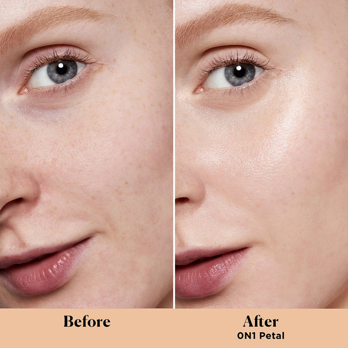 Before and after results of using Laura Mercier Tinted Moisturizer Light Revealer Natural Skin Illuminator Broad Spectrum SPF 25 variant: Petal