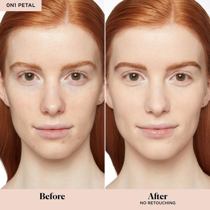 Before and after results of using Laura Mercier Tinted Moisturizer Oil Free Broad Spectrum SPF 20 variant: Petal